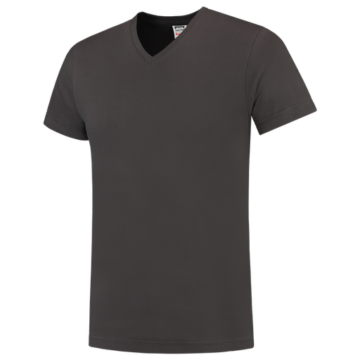 [TRI-101005Darkgrey] Tricorp T-shirt V Hals Fitted Darkgrey