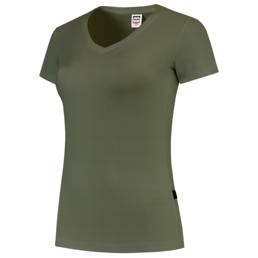 [TRI-101008Army] Tricorp T-shirt V Hals Fitted Dames Army