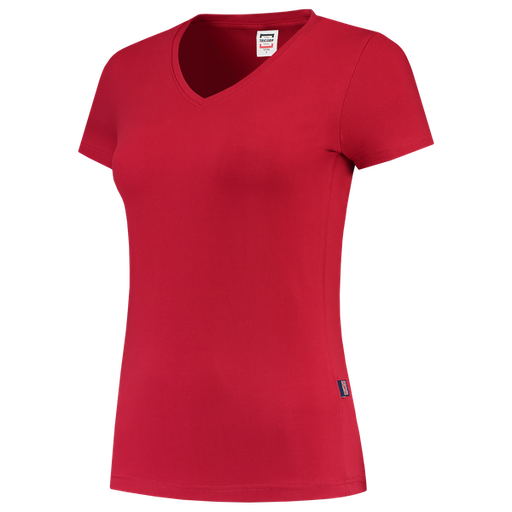 [TRI-101008Red] Tricorp T-shirt V Hals Fitted Dames Red