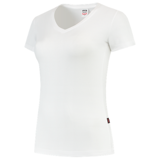 [TRI-101008White] Tricorp T-shirt V Hals Fitted Dames White