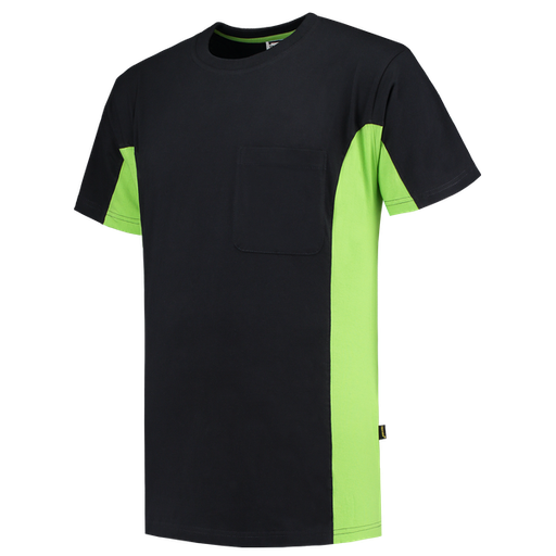 [TRI-102002BlackLime] Tricorp T-shirt Bicolor Borstzak BlackLime