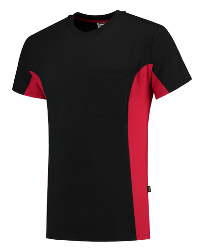 Tricorp T-shirt Bicolor Borstzak BlackRed