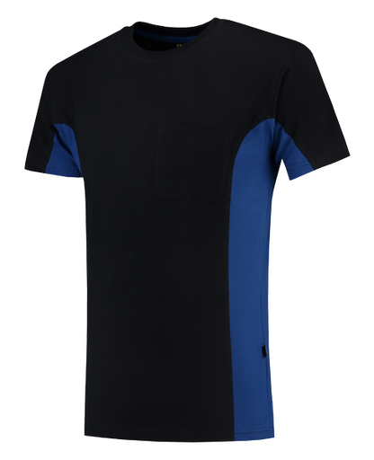 Tricorp T-shirt Bicolor Borstzak NavyRoyalblue