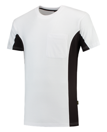 [TRI-102002WhiteDarkgrey] Tricorp T-shirt Bicolor Borstzak WhiteDarkgrey