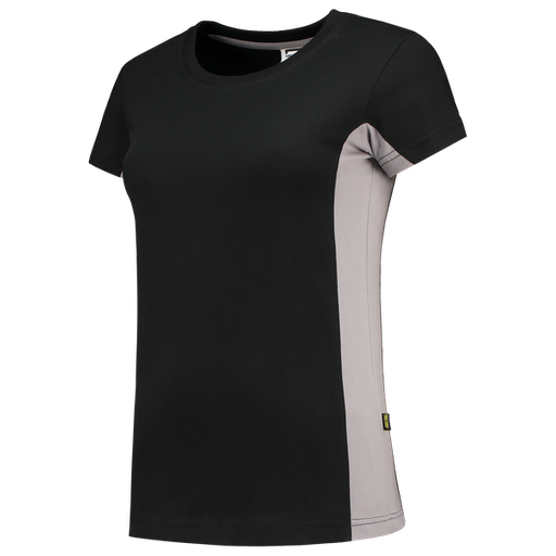 [TRI-102003BlackGrey] Tricorp T-shirt Bicolor Dames BlackGrey