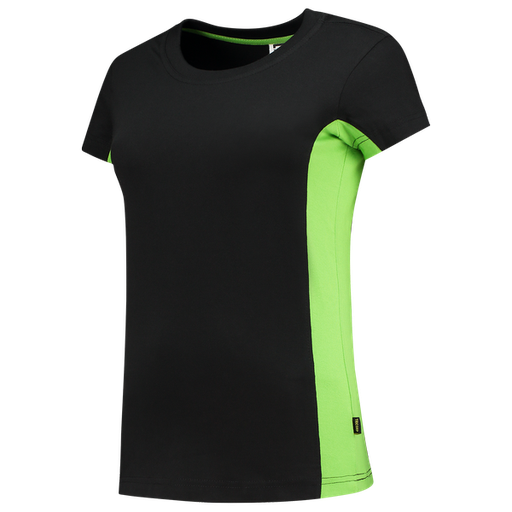 [TRI-102003BlackLime] Tricorp T-shirt Bicolor Dames BlackLime