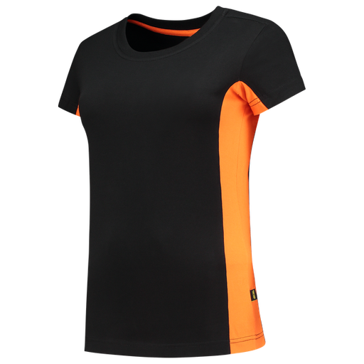 [TRI-102003BlackOrange] Tricorp T-shirt Bicolor Dames BlackOrange
