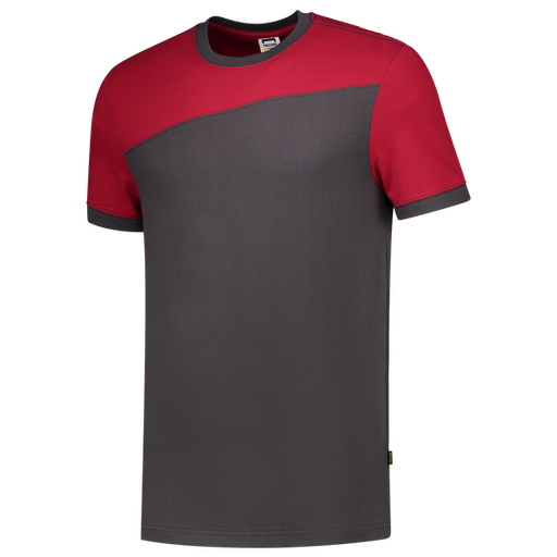 [TRI-102006DarkgreyRed] Tricorp T-shirt Bicolor Naden DarkgreyRed
