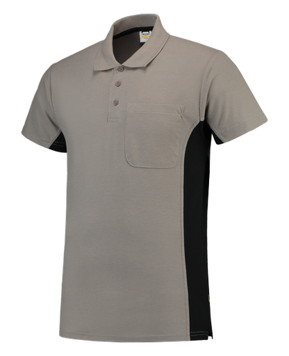 [TRI-202002GreyBlack] Tricorp Poloshirt Bicolor Borstzak GreyBlack