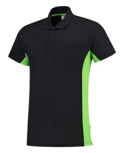 [TRI-202002NavyLime] Tricorp Poloshirt Bicolor Borstzak NavyLime
