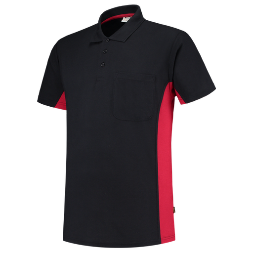[TRI-202002NavyRed] Tricorp Poloshirt Bicolor Borstzak NavyRed