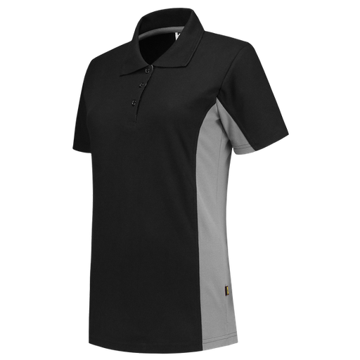 [TRI-202003BlackGrey] Tricorp Poloshirt Bicolor Dames BlackGrey