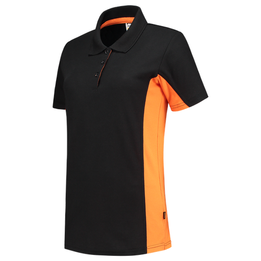 [TRI-202003BlackOrange] Tricorp Poloshirt Bicolor Dames BlackOrange
