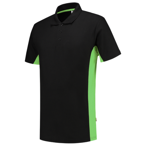 [TRI-202004BlackLime] Tricorp Poloshirt Bicolor BlackLime