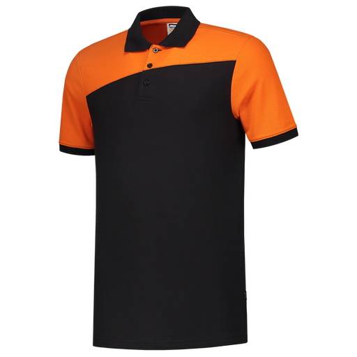 [TRI-202006BlackOrange] Tricorp Poloshirt Bicolor Naden BlackOrange