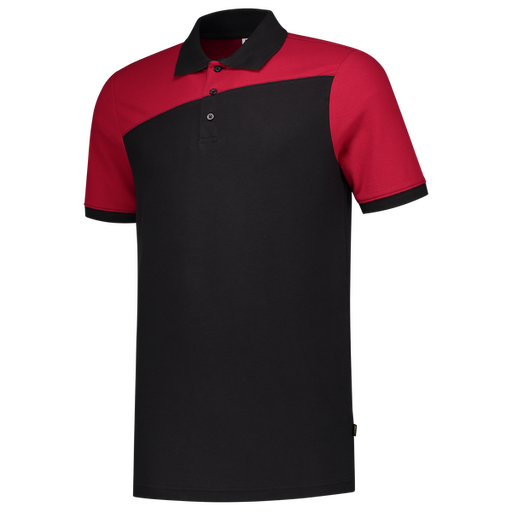[TRI-202006BlackRed] Tricorp Poloshirt Bicolor Naden BlackRed