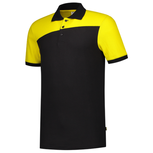 [TRI-202006BlackYellow] Tricorp Poloshirt Bicolor Naden BlackYellow