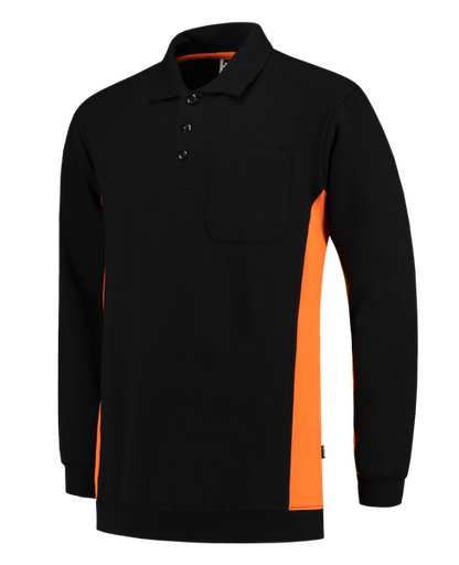 Tricorp Polosweater Bicolor Borstzak BlackOrange