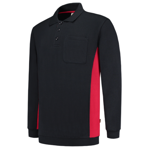 [TRI-302001NavyRed] Tricorp Polosweater Bicolor Borstzak NavyRed