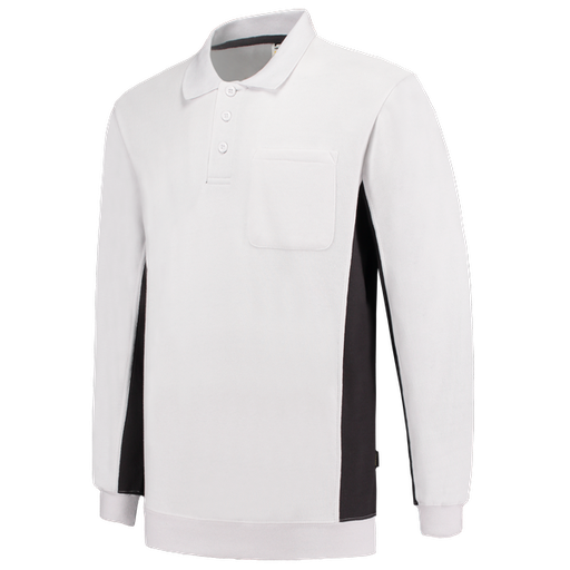 Tricorp Polosweater Bicolor Borstzak WhiteDarkgrey