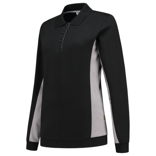[TRI-302002BlackGrey] Tricorp Polosweater Bicolor Dames BlackGrey