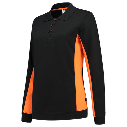 [TRI-302002BlackOrange] Tricorp Polosweater Bicolor Dames BlackOrange