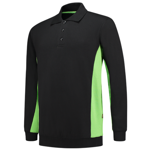 [TRI-302003BlackLime] Tricorp Polosweater Bicolor BlackLime