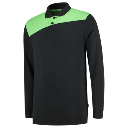 [TRI-302004BlackLime] Tricorp Polosweater Bicolor Naden BlackLime