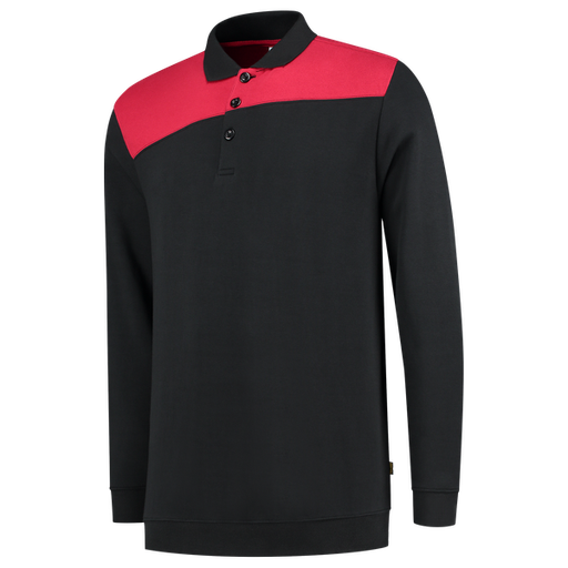[TRI-302004BlackRed] Tricorp Polosweater Bicolor Naden BlackRed