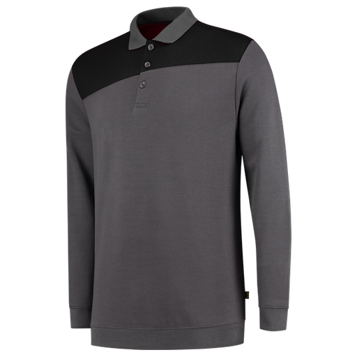 [TRI-302004DarkgreyBlack] Tricorp Polosweater Bicolor Naden DarkgreyBlack