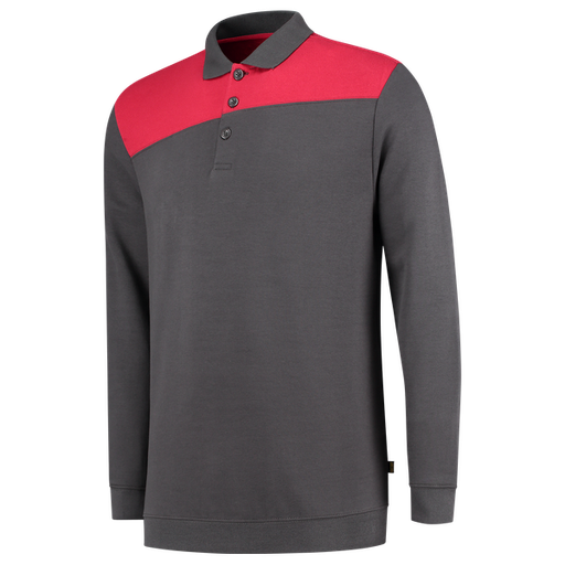 [TRI-302004DarkgreyRed] Tricorp Polosweater Bicolor Naden DarkgreyRed