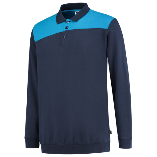 [TRI-302004InkTurquoise] Tricorp Polosweater Bicolor Naden InkTurquoise
