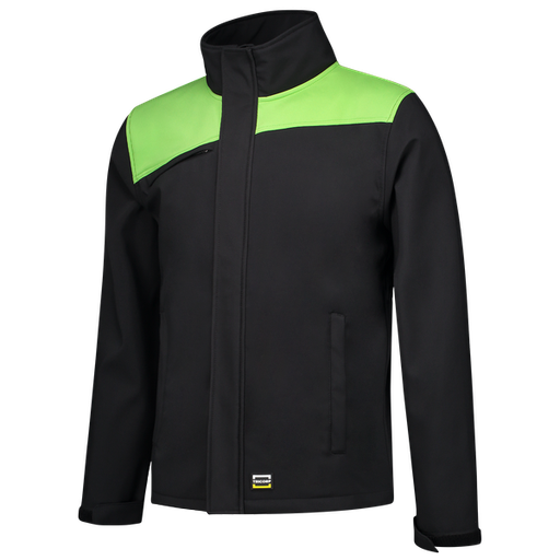 [TRI-402021BlackLime] Tricorp Softshell Bicolor Naden BlackLime