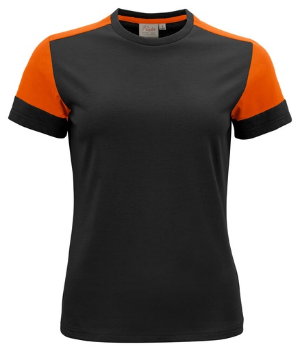 [TXT-2264031-9030] Printer Prime Prime T-Shirt Dames Zwart/Oranje