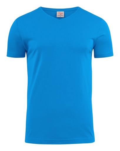 [TXT-2264024-632] Printer Essentials Heavy V-neck T-Shirt Heren Oceaan Blauw