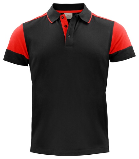 [TXT-2265024-9040] Printer Prime Prime Polo Heren Zwart/Rood