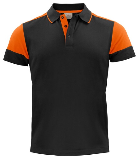 [TXT-2265024-9030] Printer Prime Prime Polo Heren Zwart/Oranje