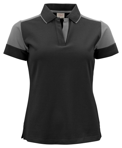 [TXT-2265025-9093] Printer Prime Prime Polo Dames Zwart/Staalgrijs