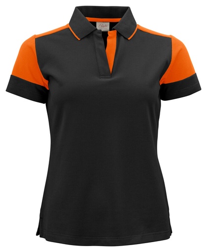 [TXT-2265025-9030] Printer Prime Prime Polo Dames Zwart/Oranje