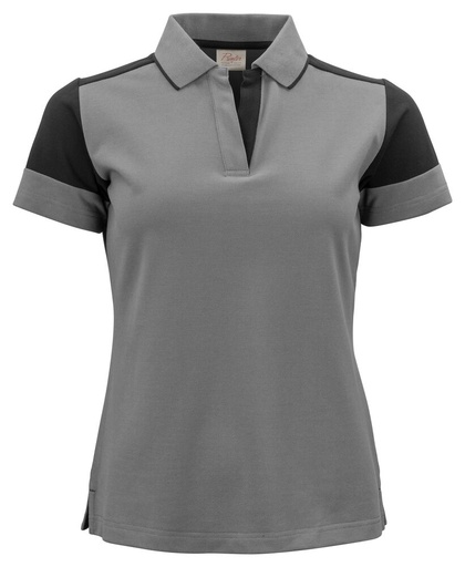[TXT-2265025-9390] Printer Prime Prime Polo Dames Staalgrijs/Zwart