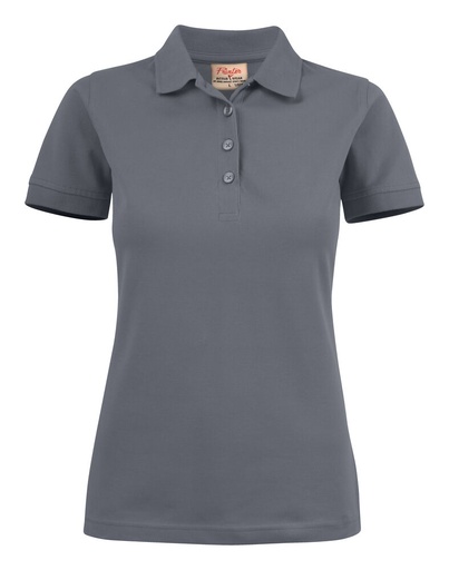 [TXT-2265021-935] Printer Essentials Surf Stretch Polo Pique Dames Staalgrijs