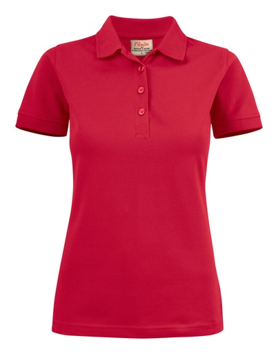 [TXT-2265021-400] Printer Essentials Surf Stretch Polo Pique Dames Rood