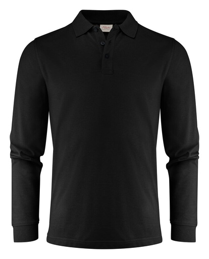 [TXT-2265026-900] Printer Essentials Surf Pro L/S  Polo Pique Heren Zwart