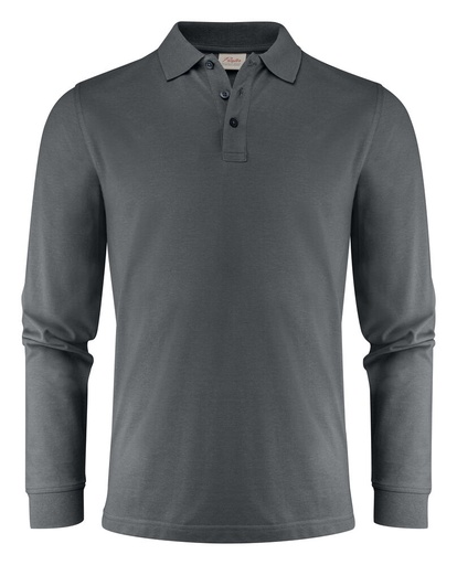 [TXT-2265026-935] Printer Essentials Surf Pro L/S  Polo Pique Heren Staalgrijs