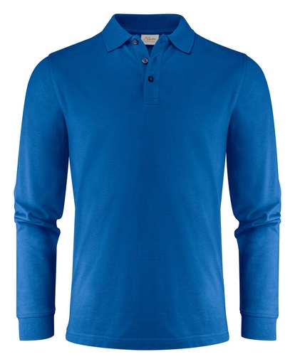 [TXT-2265026-632] Printer Essentials Surf Pro L/S  Polo Pique Heren Oceaan Blauw
