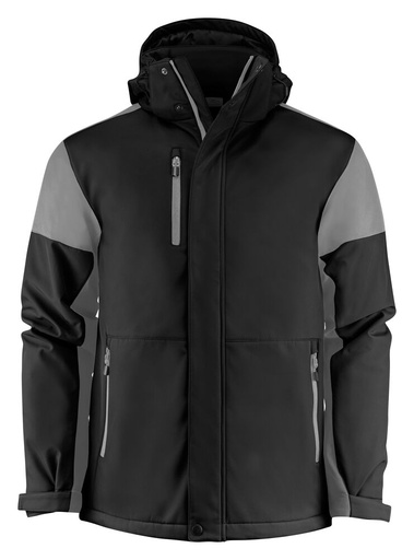 [TXT-2261071-9093] Printer Prime Prime Padded Softshell Jas Heren Zwart/Staalgrijs