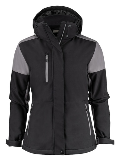 [TXT-2261072-9093] Printer Prime Prime Padded  Softshell Jas Dames Zwart/Staalgrijs