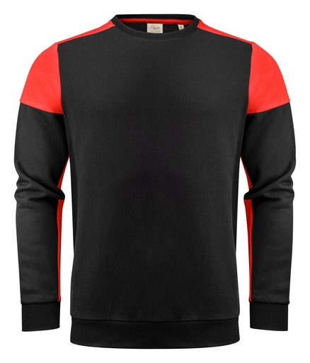 [TXT-2262071-9040] Printer Prime Prime Crewneck Sweater Unisex Zwart/Rood