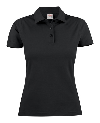[TXT-2265023-900] Printer Essentials Surf Light  Polo Pique Dames Zwart