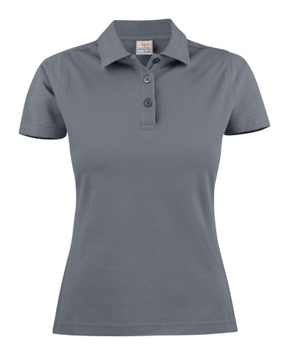 [TXT-2265023-935] Printer Essentials Surf Light  Polo Pique Dames Staalgrijs